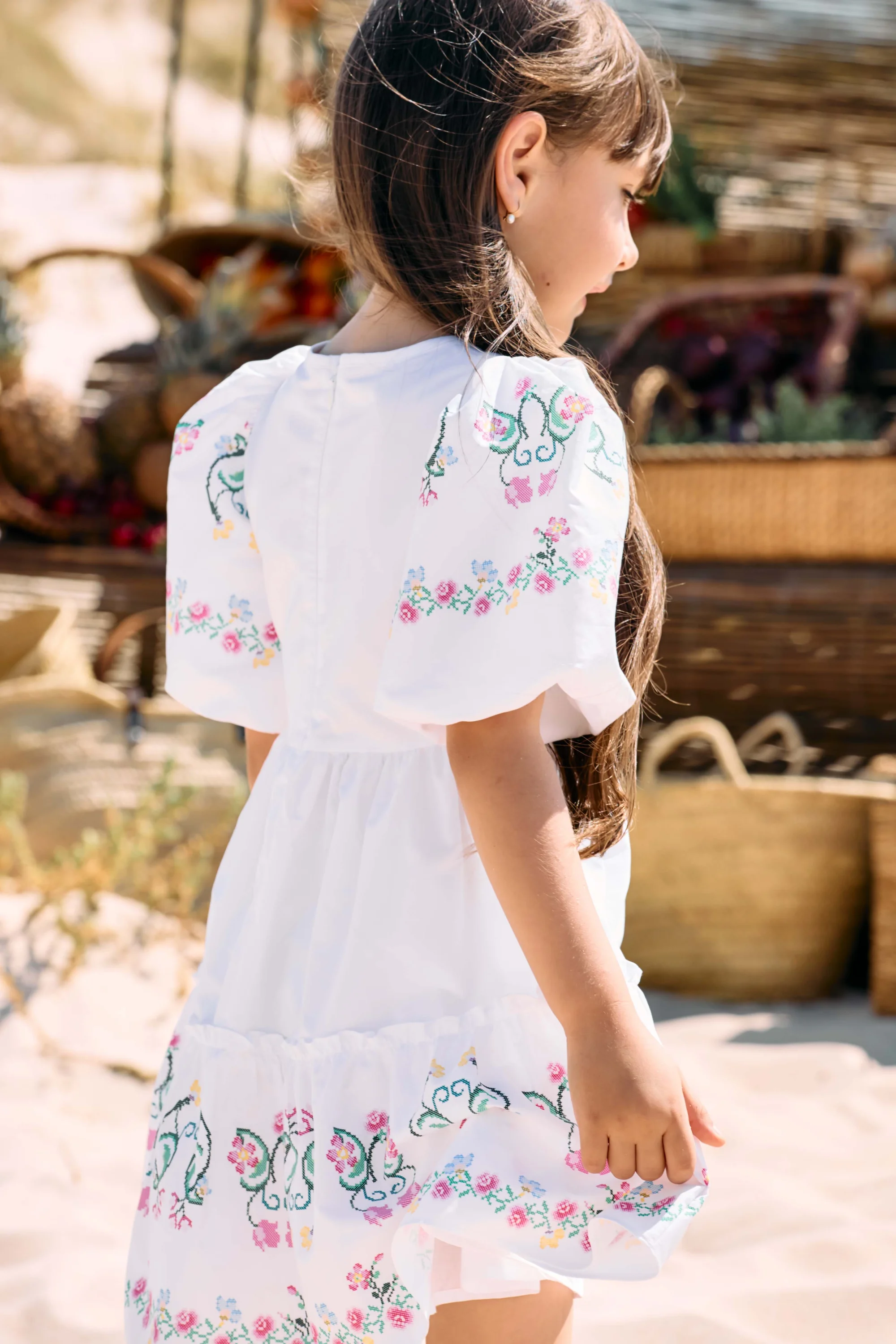 Patachou cross-stitch print dress